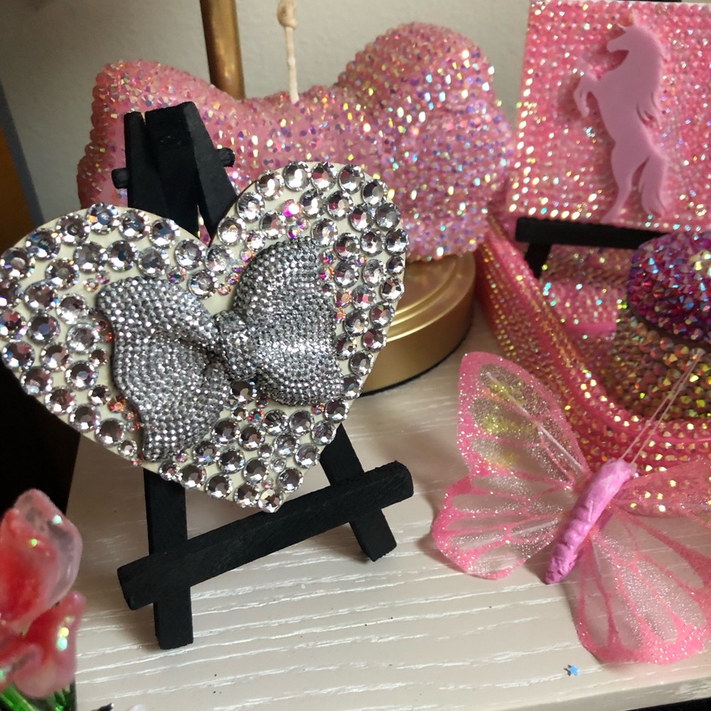 Silver Bow Rhinestone Mini Canvas 🎀